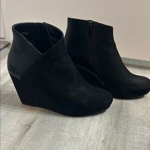 Black Wedge Ankle Boots